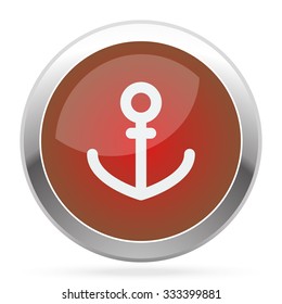 White Anchor icon on red web app button