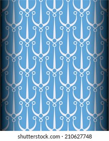 White anchor modern pattern design light blue background. 