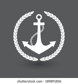 White anchor, ribbon