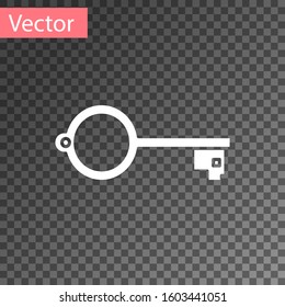White Ancient key for game icon isolated on transparent background.  Vector Illustration