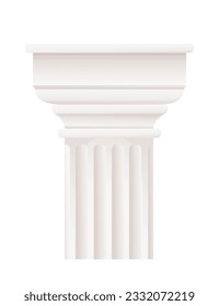 White ancient style column classic architecture design vector illustration isolated on white background