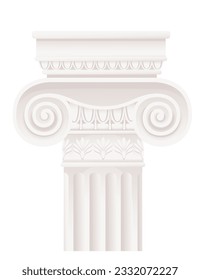 White ancient style column classic architecture design vector illustration isolated on white background