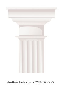 Klassische Architektur im weißen antiken Stil, Vektorgrafik einzeln auf weißem Hintergrund