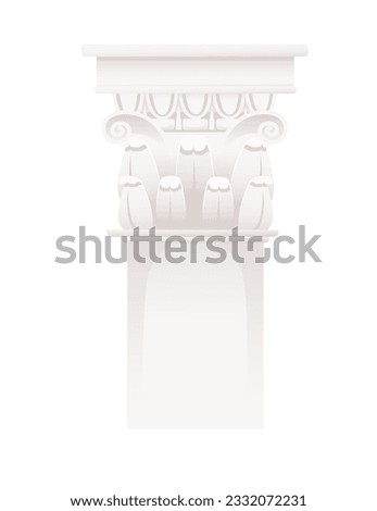 White ancient style column classic architecture design vector illustration isolated on white background