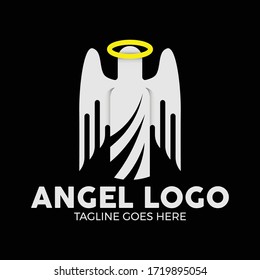 white angel logo vector illustration