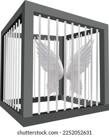 white angel wings in cagecaged wings