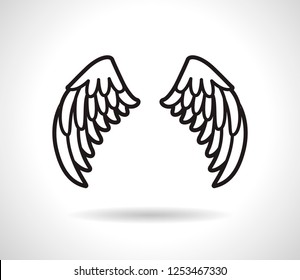 White Angel Wings icon vector