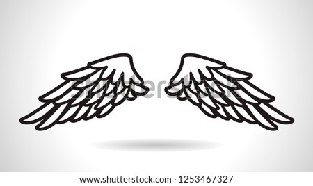 White Angel Wings icon vector