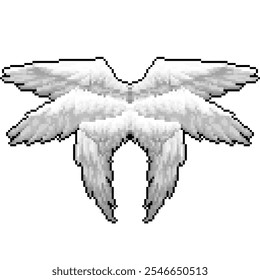 White Angel Wings Pixel Art