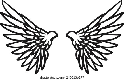 Ilustración plana vectorial de los ángulos blancos Wings