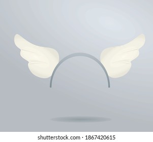 White angel's wings headband mask. vector illustration