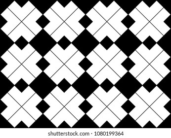 White angle brackets or chevron arrows repeating pattern on black background vector. Abstract geometric designs and shapes.