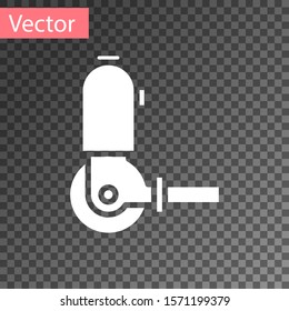 White Angle grinder icon isolated on transparent background.  Vector Illustration