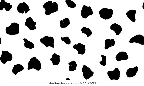 White Animal Effect. Seamless Cow Splatter. African Print Blob. Black Water Dog. Dirty Stain Animal Blot. Dalmatian Ink Pattern Animal Skin. Giraffe Pattern Monochrome Ink. Seamless Spray Texture.