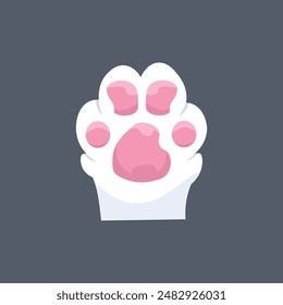 white animal paw in isolation vector design.