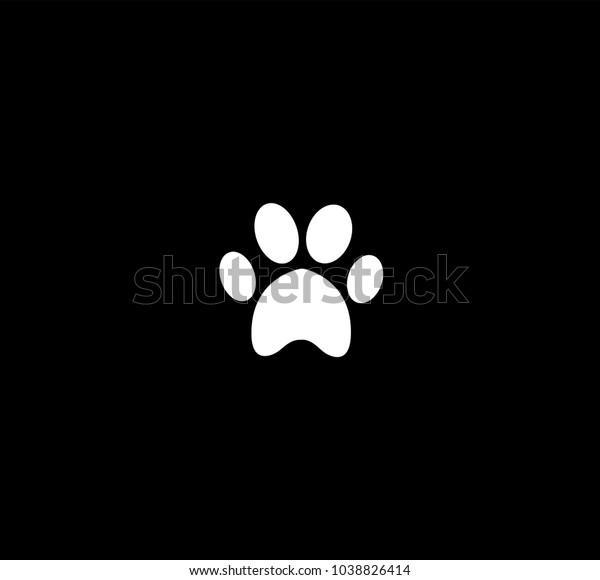 White Animal Paw Print Icon Isolated Stock Vector Royalty Free