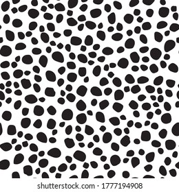 White Animal Polka. African Animal Polka. Dirty Spot. Dalmatian Fun Texture. Animal Blot. Black Water Ink. Seamless Monochrome Floor. Isolated Dot Cheetah Circle. Animal Stain. Polkadot Paint Pattern