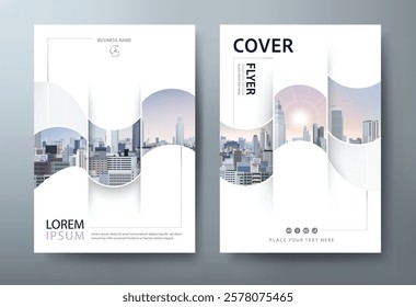 White Annual Report Brochure Design Template. Presentations, Book Covers, and Leaflets