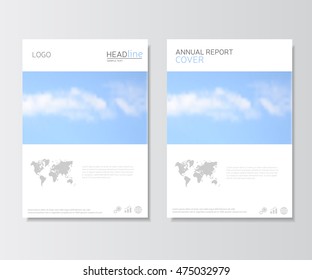 White annual report cover, brochure template. Presentation template, brochure layout. Leaflet brochure design, brochure corporate identity, flyer layout, brochure cover in a4 size. Vector, eps 10