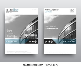 White annual report cover, brochure design. Leaflet layout. Presentation template. Vector newsletter. Flyer simple design. Business concept A4 size. Corporate identity. 
