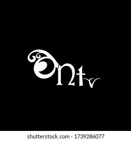 white ant logo with black background