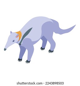 White anteater icon isometric vector. Giant baby. Forest animal