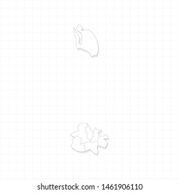 White Antigua and Barbuda map and grid vector. Thin gray outline on white background. EPS10.