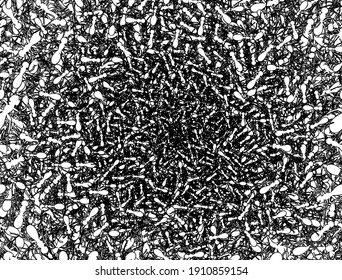 White ants from a circle. Vector illustration. 
