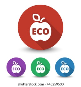 White Apple icon in different colors set