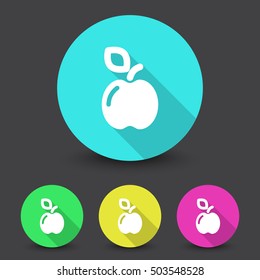 White Apple icon in different colors set