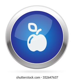 White Apple icon on blue web app button