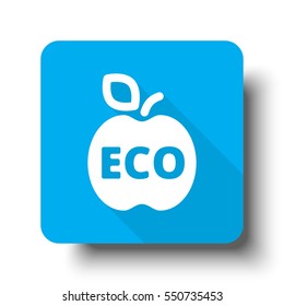 White Apple icon on blue web button