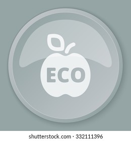 White Apple icon on grey web button
