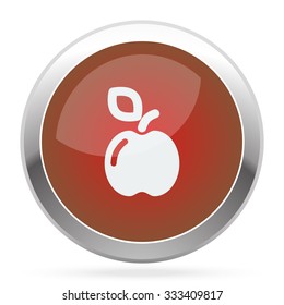 White Apple icon on red web app button