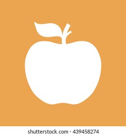 White apple vector icon illustration