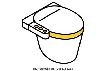 White appliances: bidet toilet, isometric illustrations, Vector Illustration