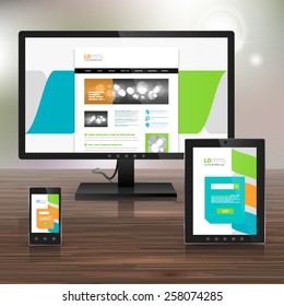 White application template design for corporate identity with color spiral element. Stationery set