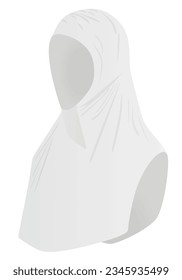 White arabic hijab. vector illustration