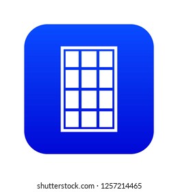 White arched window icon digital blue for any design isolated on white vector illustration