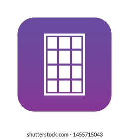 White arched window icon digital purple for any design isolated on white vector illustration