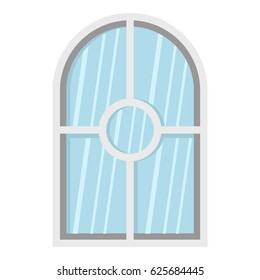 White arched window icon flat isolated on white background vector illustration