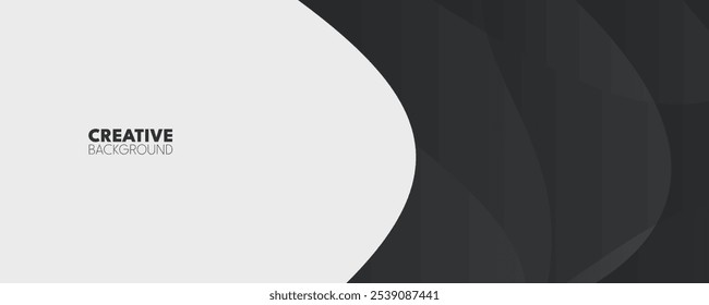 A white area with dark gray curved shapes.