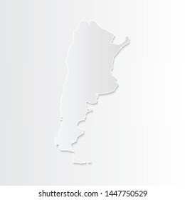 White Argentina map-countries. Vector paper map of Argentina on a gray background. Vector illustration.