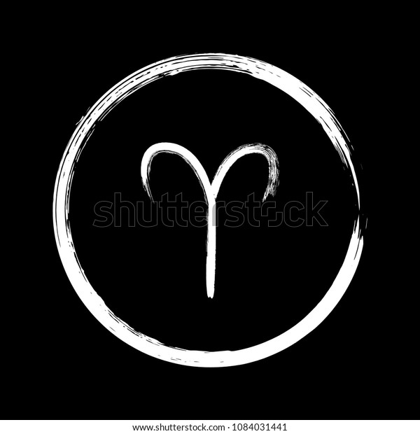 White Aries Zodiac Symbol Vector Hand Stock Vector (Royalty Free ...