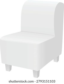 White armless chair. vector illustration