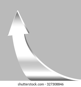 White arrow and grey background