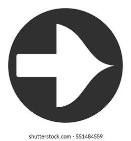 White arrow icon with bows isolated on gray and white background. The flat design arrow points the right direction - Eps10 vector graphics and illustration