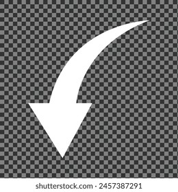 white arrow icon, white arrow isolated on transparent background, arrow icon for your additional design needs, web app symbol direction etc. Vector illustration. Eps file 147.