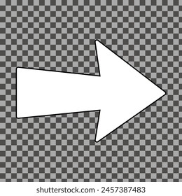 white arrow icon, white arrow isolated on transparent background, arrow icon for your additional design needs, web app symbol direction etc. Vector illustration. Eps file 143.