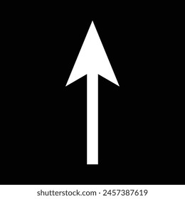 white arrow icon, white arrow isolated on black, arrow icon for your additional design needs, web app symbol direction etc. Vector illustration. Eps file 136.